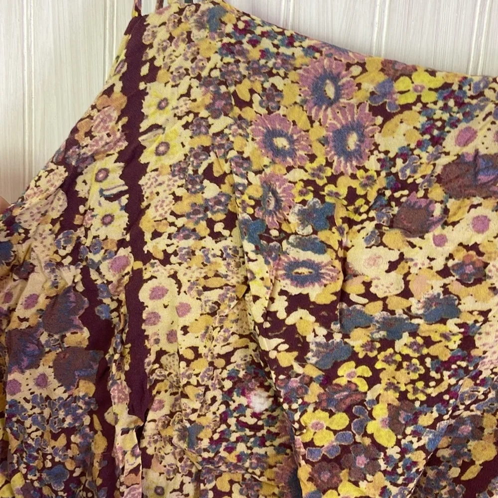 FREE PEOPLE VALERIE TIERED FLORAL OPEN BACK DRESS SMALL
